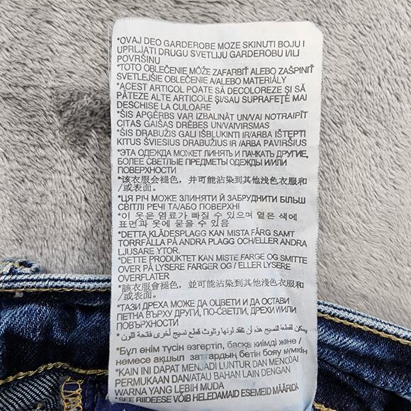 Zara Trafaluc denimwear Jeans Womens 8 Blue Distressed Graffiti Slim Leg Raw Hem - Picture 12 of 16